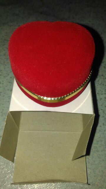 Tempat Cincin Sepasang / Kotak Cincin Tunangan Singel Dan Couple Love Beludru / Ring Box