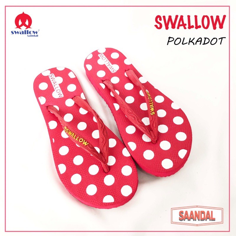 Sandal Jepit Wanita Swallow Polkadot Original (Bisa Eceran)