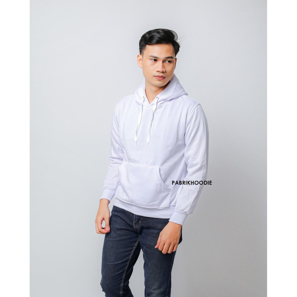 PABRIKHOODIE - HOODIE JUMPER PUTIH POLOS PRIA &amp; WANITA M-XXXL