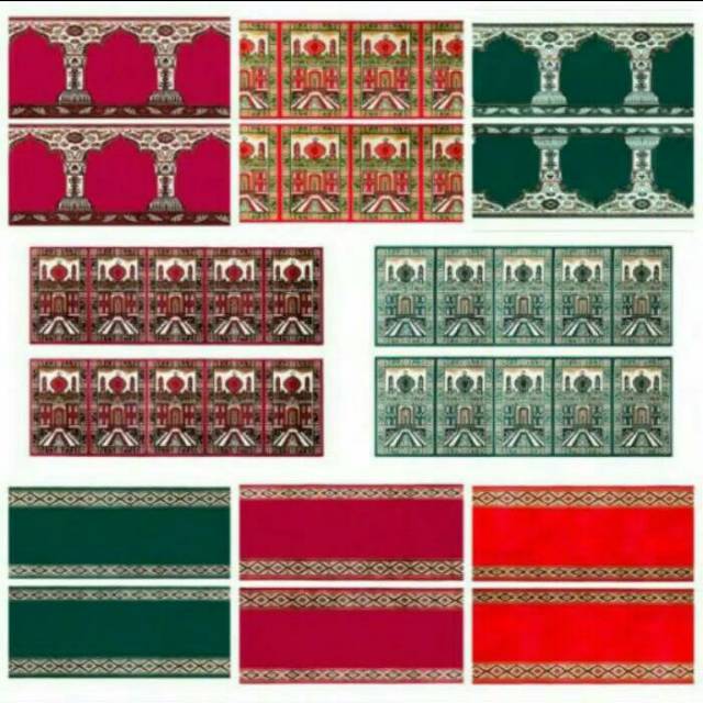 Karpet Sajadah Masjid Madeena/Karpet Sajadah Mushola Tebal 8mm bermacam motif