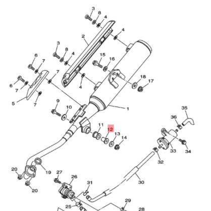 COLLAR BOSH DUDUKAN KNALPOT BAWAH VEGA R NEW JUPITER Z BURHAN ORI 90387-10810