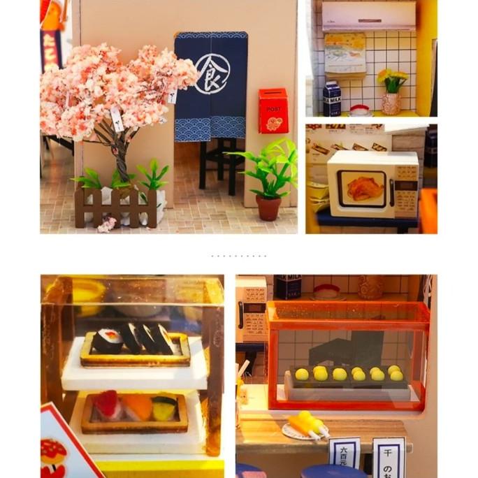 Mainan Anak Creative Diy Miniatur Rumah Boneka Dollhouse Takoyaki Shop
