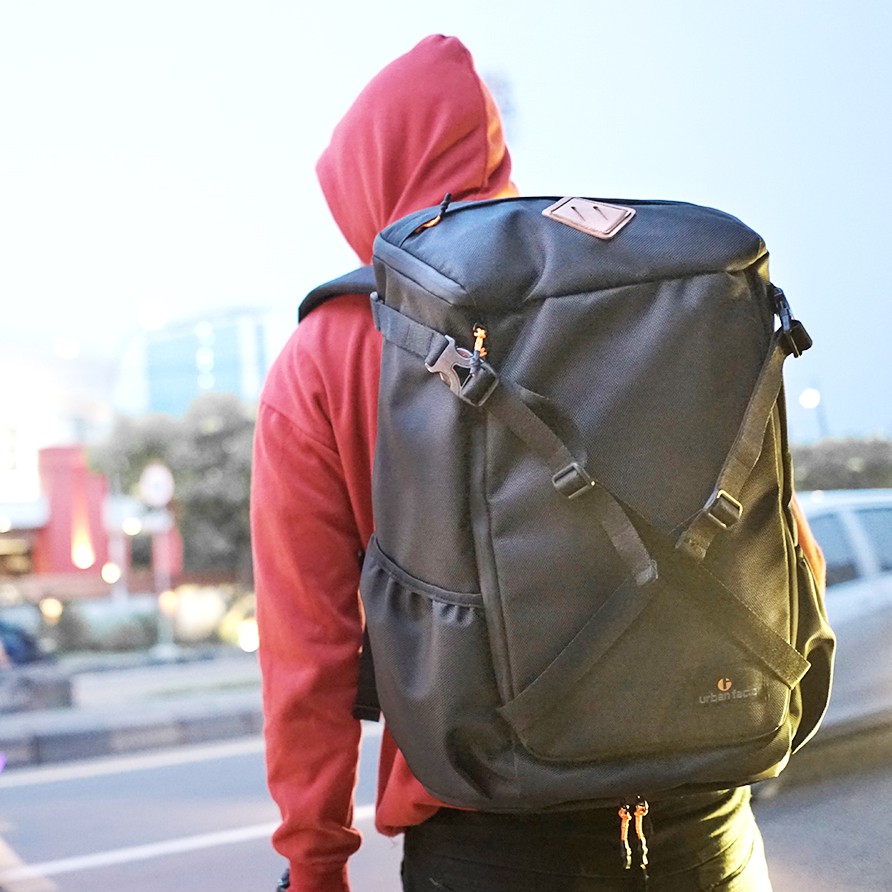 Stocky Black | Tas Ransel Punggung Ori Bag Pria Wanita Backpack Baru Gunung | Urban Factor x FORIND