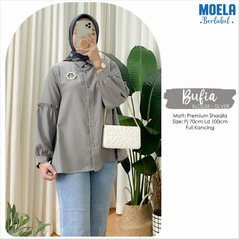 blouse cewek label moela
