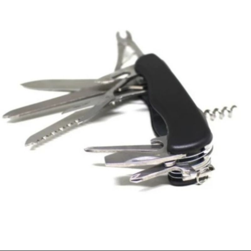 Pisau Lipat Outdoor Tactical Army Multifungsi 9in1