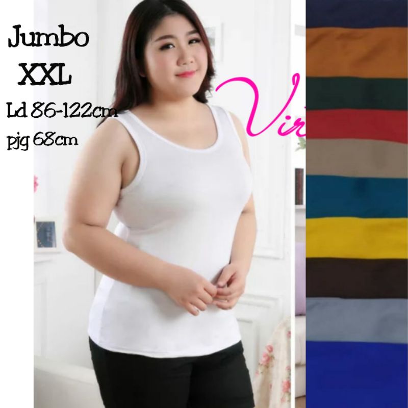 SINGLET JUMBO PREMIUM TALI BESAR/TANKTOP WANITA JUMBO TALI BESAR SV