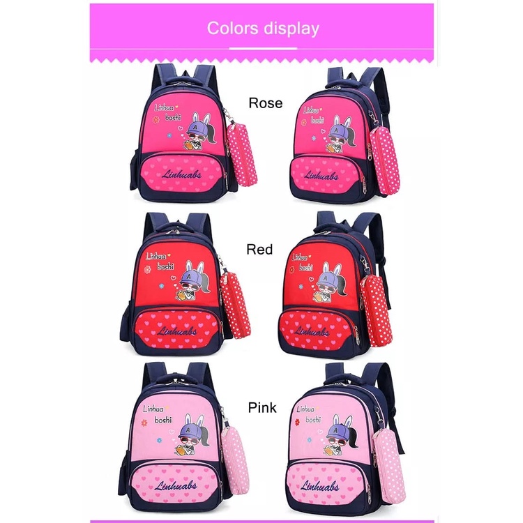 BATOSAI LINHUA BOSHI - Tas Ransel Anak Sekolah Karakter Fashion Kids Backpack Cute Murah Batam Tas Kanvas