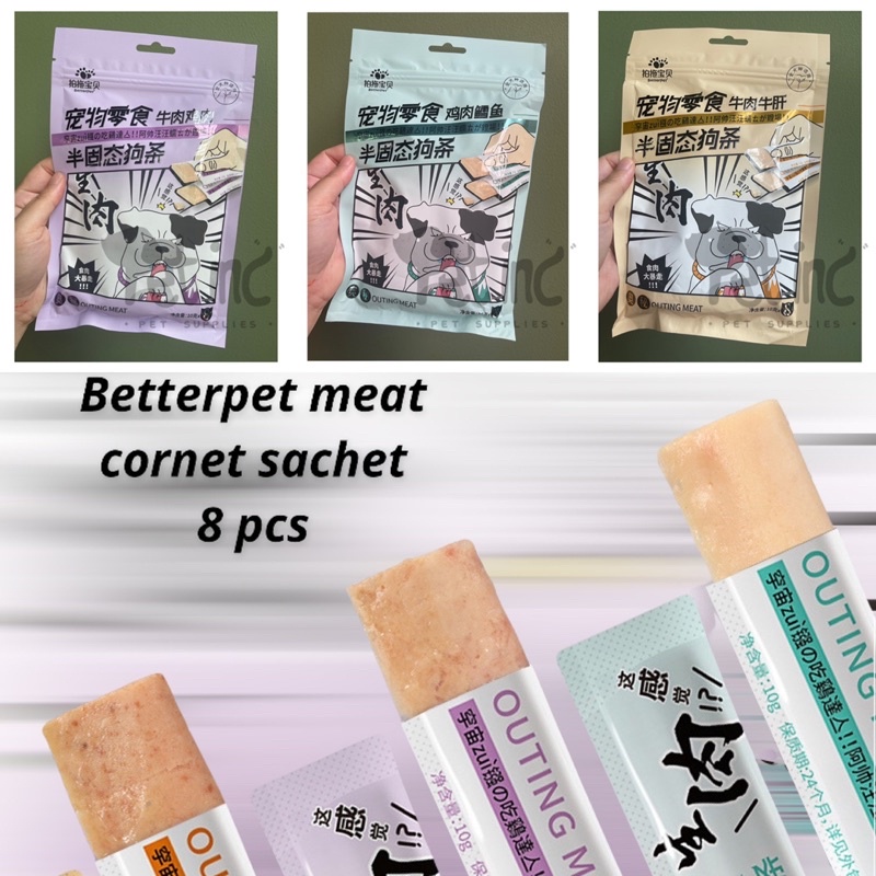 Betterpet meat cornet sachet isi 8