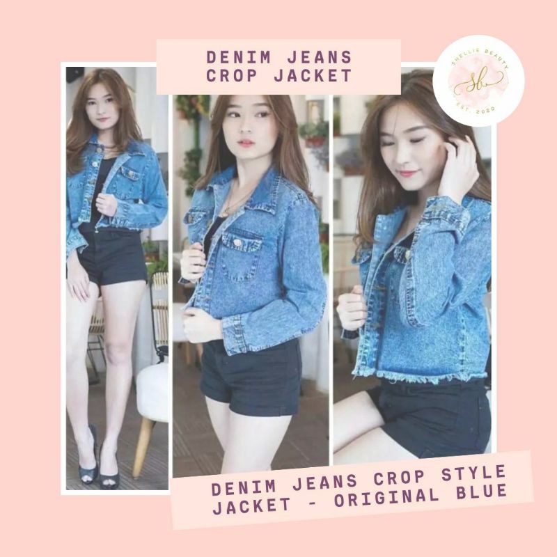 GLADIS JAKET JEANS RAWIS CROPED SNOW JACKET WANITA//nirina acid crop jsket