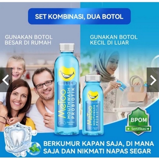 READY! METOO 250ML OBAT KUMUR PROBIOTIK ASAL KOREA FRESH MINT MOUTH WASH OBAT KUMUR METOO ME TOO