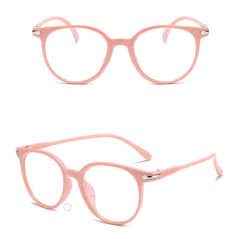 SMS Kacamata Anti Radiasi 15959 Kaca Mata Pria Wanita Frame Sunglasses Lensa Transparan Import-PINK SUSU