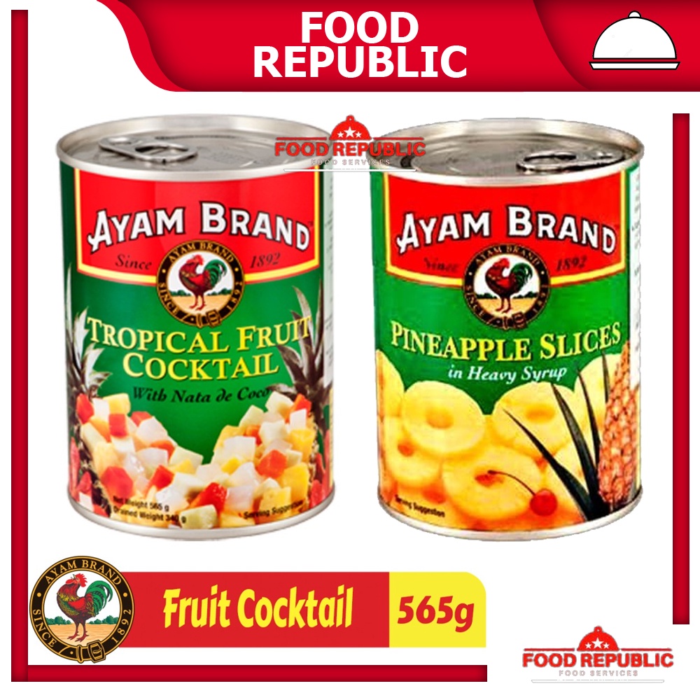 

AYAM BRAND FRUIT 565 GR TROPICAL COCKTAIL / PINEAPPLE NANAS SLICE