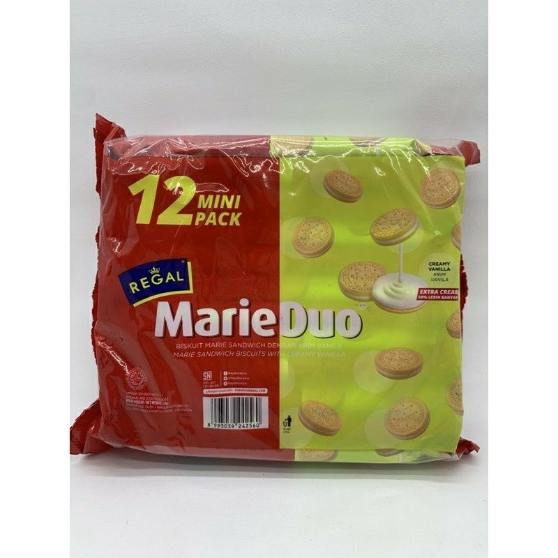 

Regal Marie Duo Biskuit Rasa Vanilla 1 Pack 12 Bungkus