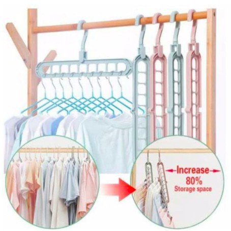 Gantungan baju 9in1 serbaguna magic wonder foldable hanger 9 in 1