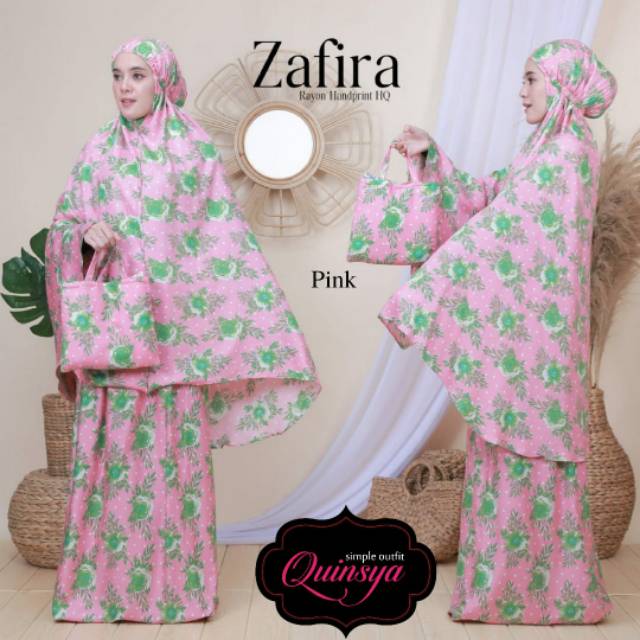 MUKENA ZAFIRA - BAHAN RAYON HANDPRINT - MUKENA DEWASA