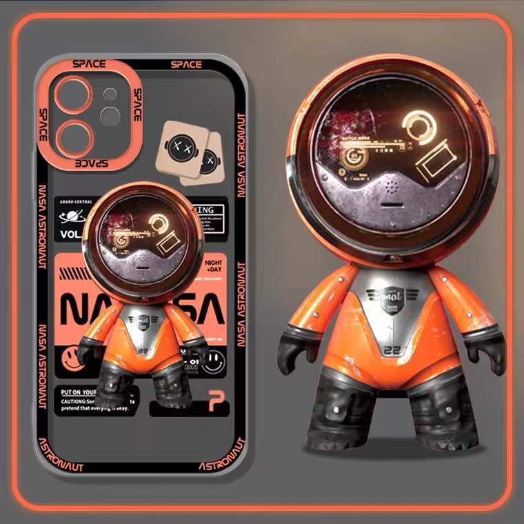 Soft Case Silikon TPU Transparan Motif Astronot Untuk Iphone 13 12 11 Pro X XR XS Max SE 2020 6 6S 7 8 Plus