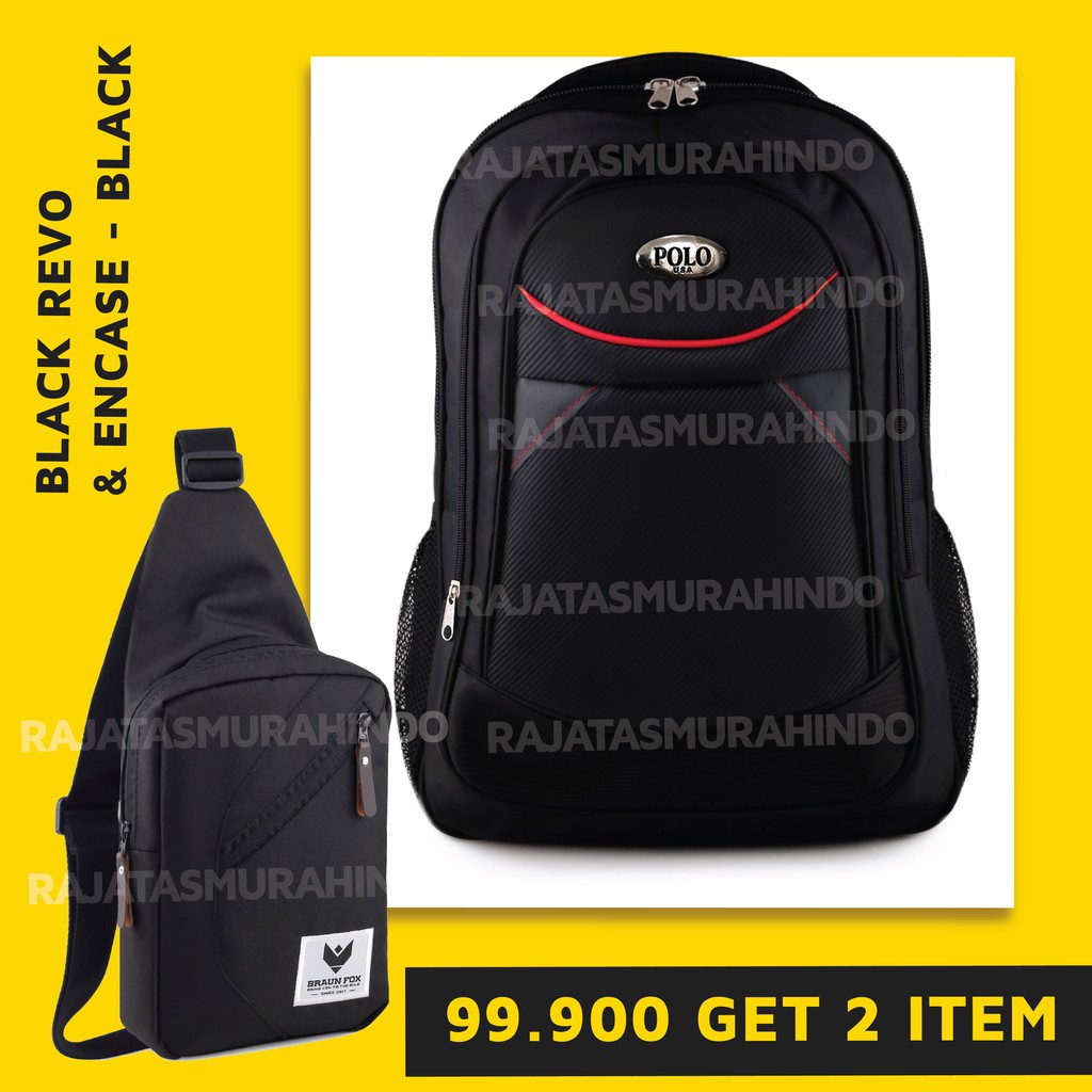 SPECIAL OFFER 99.900 GET 2 ITEM - Backpack BLACK REVOLUTIONS &amp; ENCASE BLACK