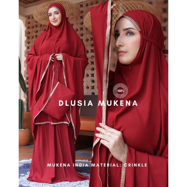 Mukena Arab DLUSIA INDIA Crinkle Jumbo Mukena Mewah Dewasa