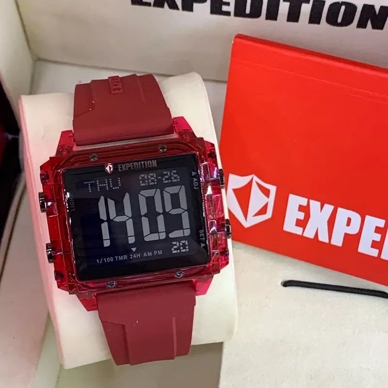 Jam Tangan Expedition E 6817 wanita / E6817M Red Jelly Original