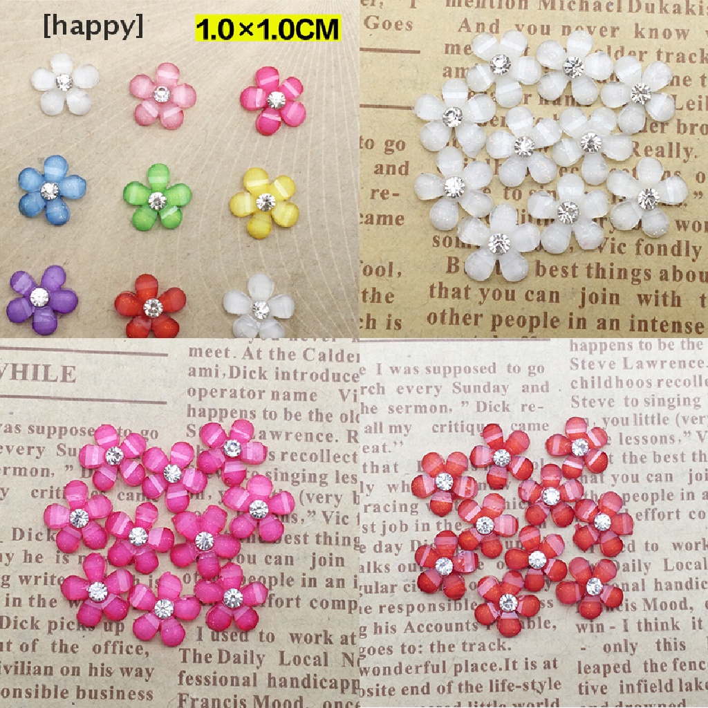 20pcs Bunga Resin 10mm Untuk Scrapbook / Handphone / Craft Diy