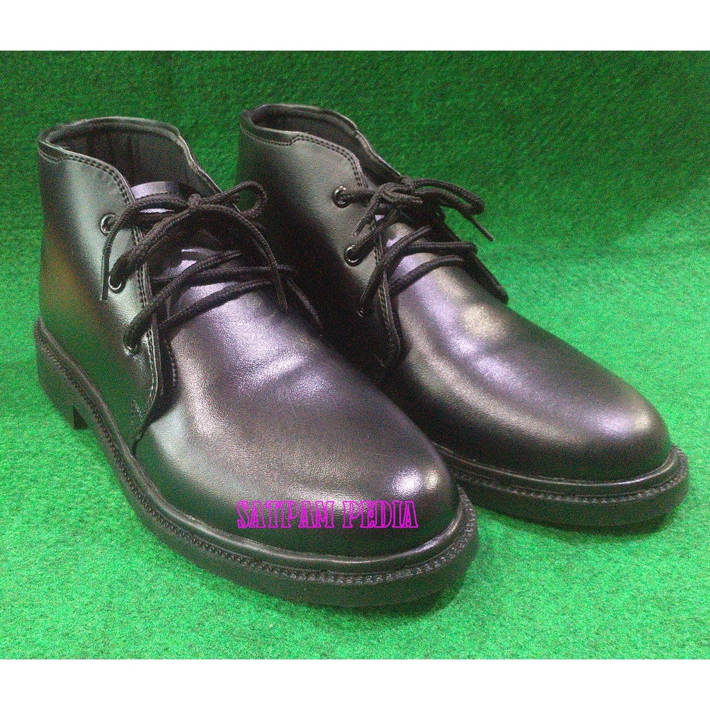 Sepatu PDH Tali Kulit Sintetis - Sepatu PDH Satpam