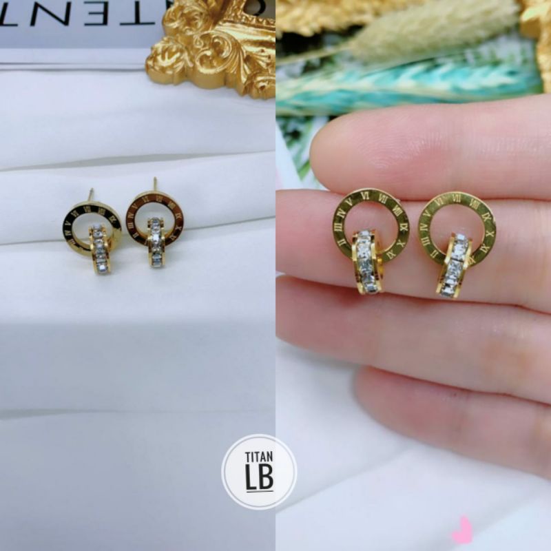 Anting Tusuk Titanium Gold Lapis Emas N11082107