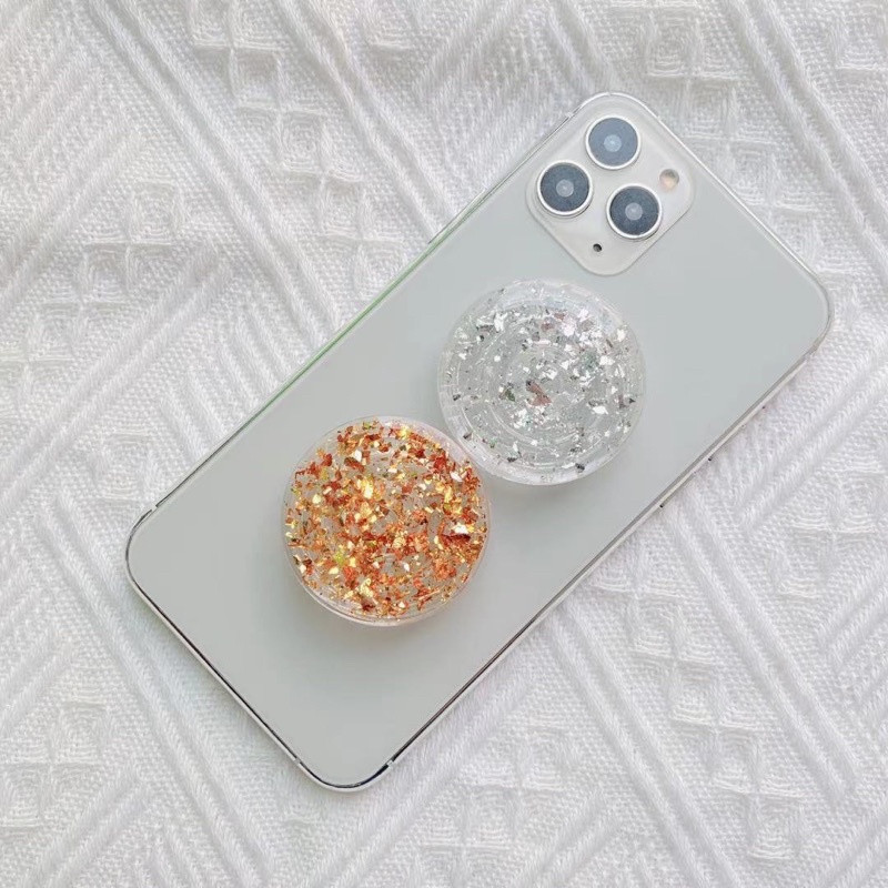 TRANSPARENT POP GRIP Popsocket Transparan (POLOS / MOTIF) (HATI/BULAT)