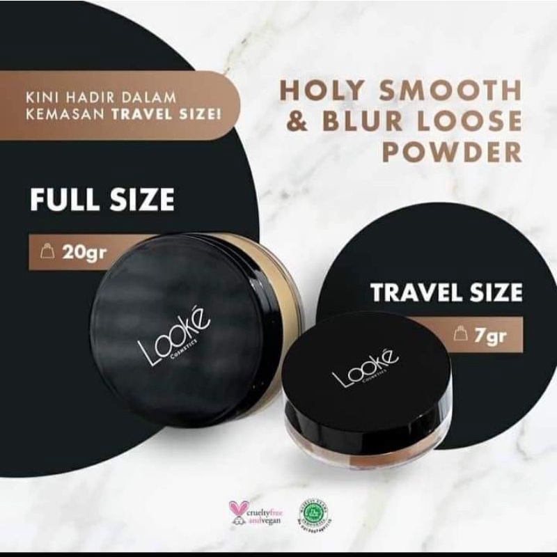 looke loose powder/looke bedak tabur/looke bedak tabur mini/bedak tabar looke