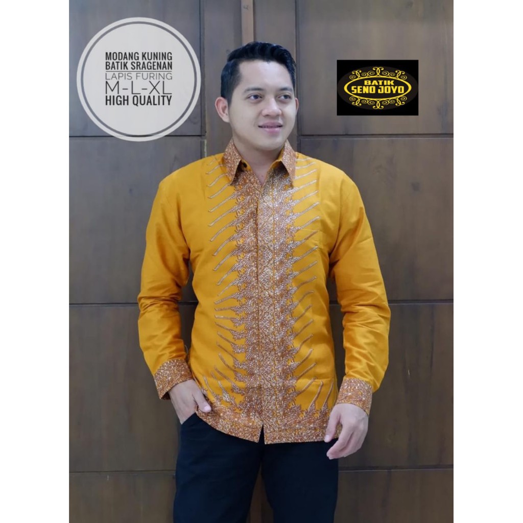 MODANG KUNING SENOJOYO Batik Solo Kemeja Batik Pria Lengan Panjang Lapis Furing Atasan Premium Katun Halus PERWIRA MAHESA ASTAGUNA ARIESWARA HANUNG RAJASWA GITARJA UNGU KENCONO UNGU SUKET SEGORO PEKSI NAVY SELING PRASTOWO PROBOSETO MAHKOTA BABON ANGKREM