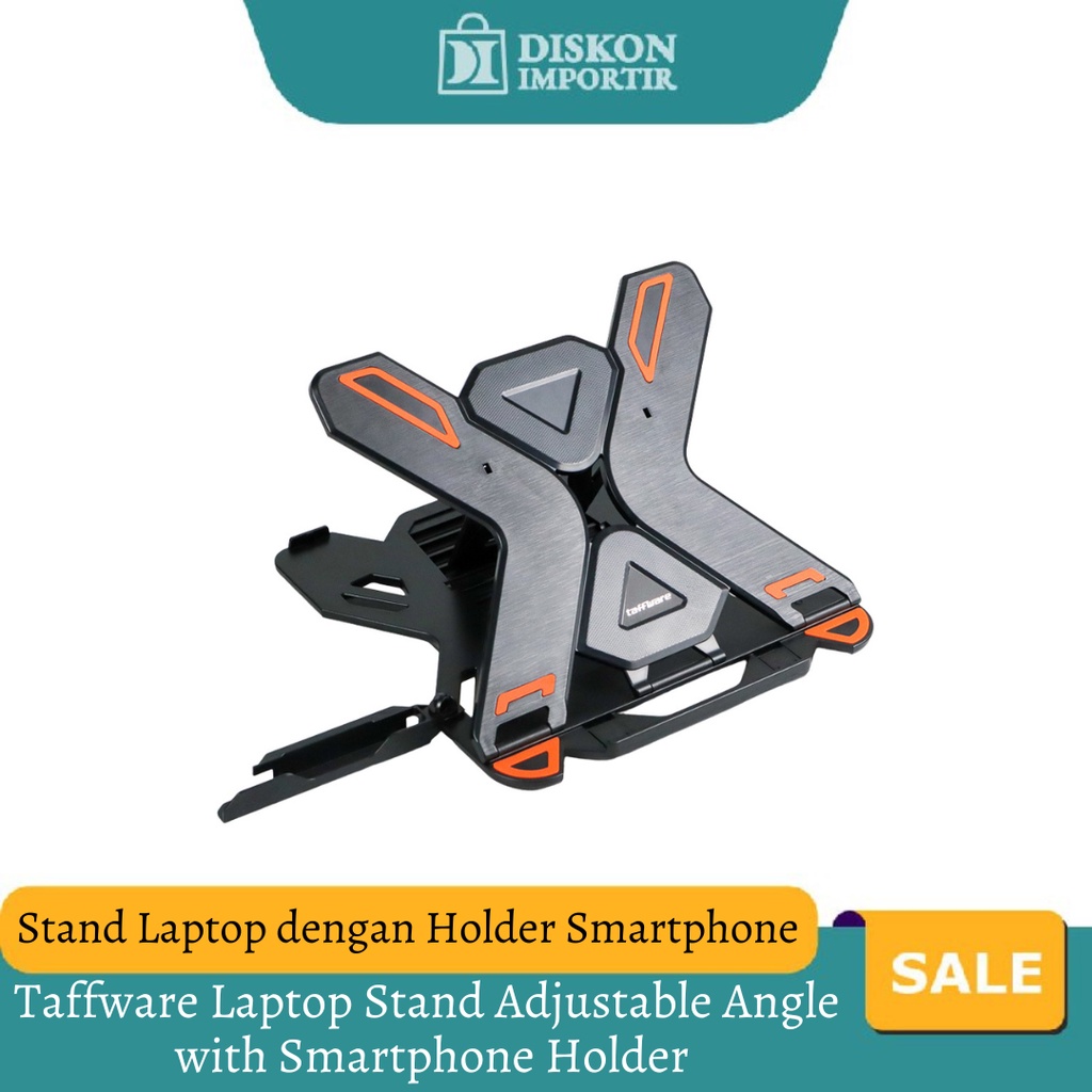 Stand Holder Laptop Dudukan Laptop Adjustable Angle with Smartphone Holder Holder Lipat Standing Tablet