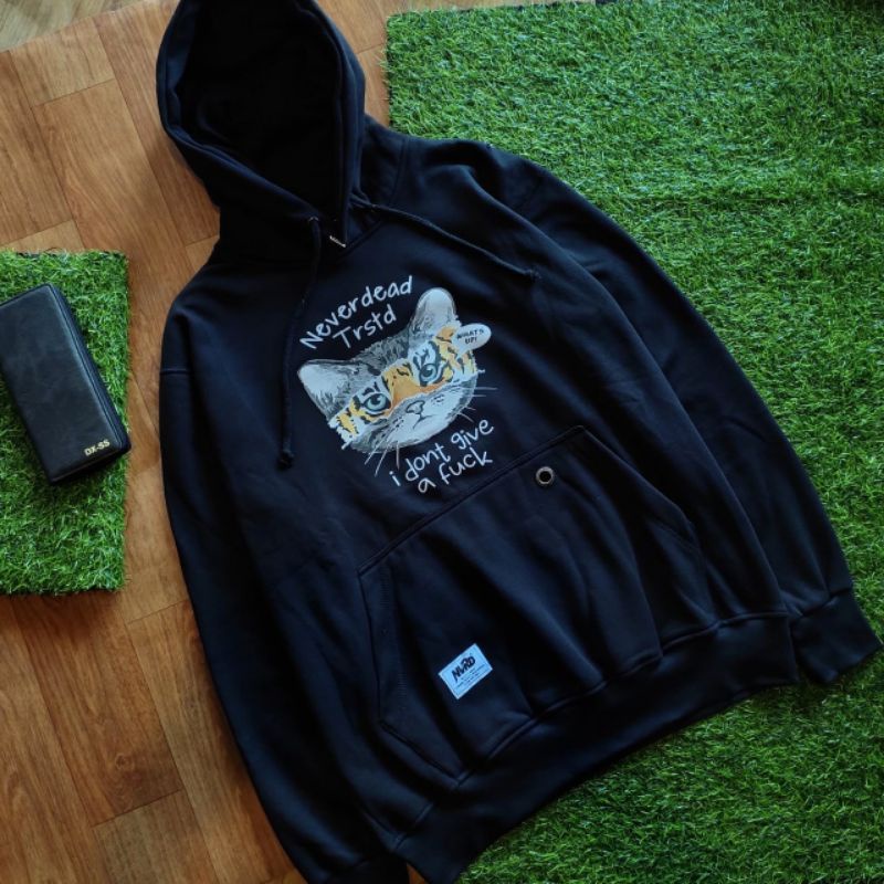 TRIPLE XTREME - HOODIE HITAM NEVERDEAD - CAT