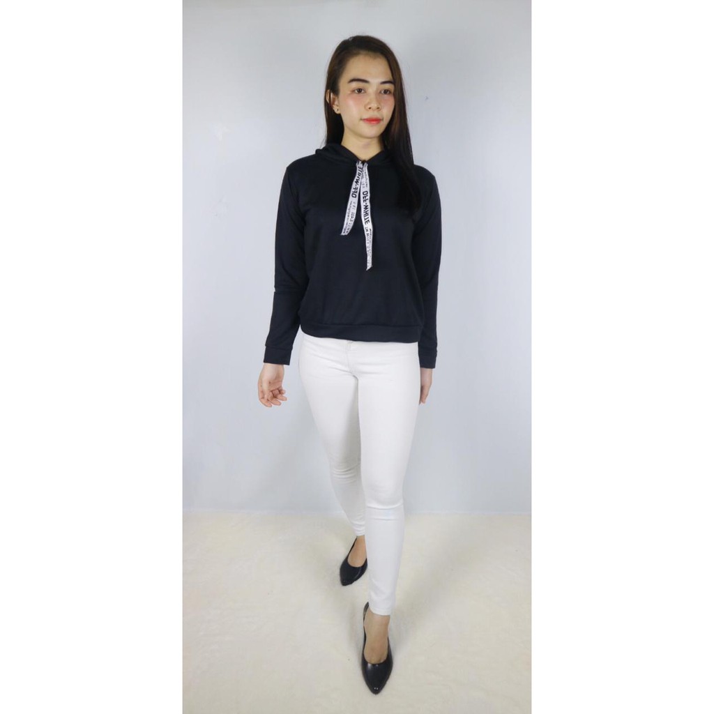 RX FASHION - HOODIE LETTER / SWEATER TALI TULIS | SWEATER SELLA - 1R-hitam