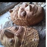 topeng Panji asli kayu polosan