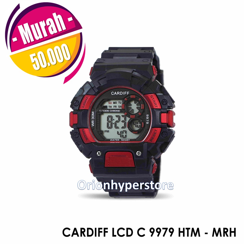 JAM TANGAN PRIA DIGITAL SPORTY ANTI AIR CARDIFF LCD C 9979
