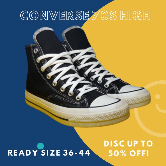 Promo PROMO Sepatu Converse Premium 70s Tinggi All Stars Premium Ori Murah - 36 Limited