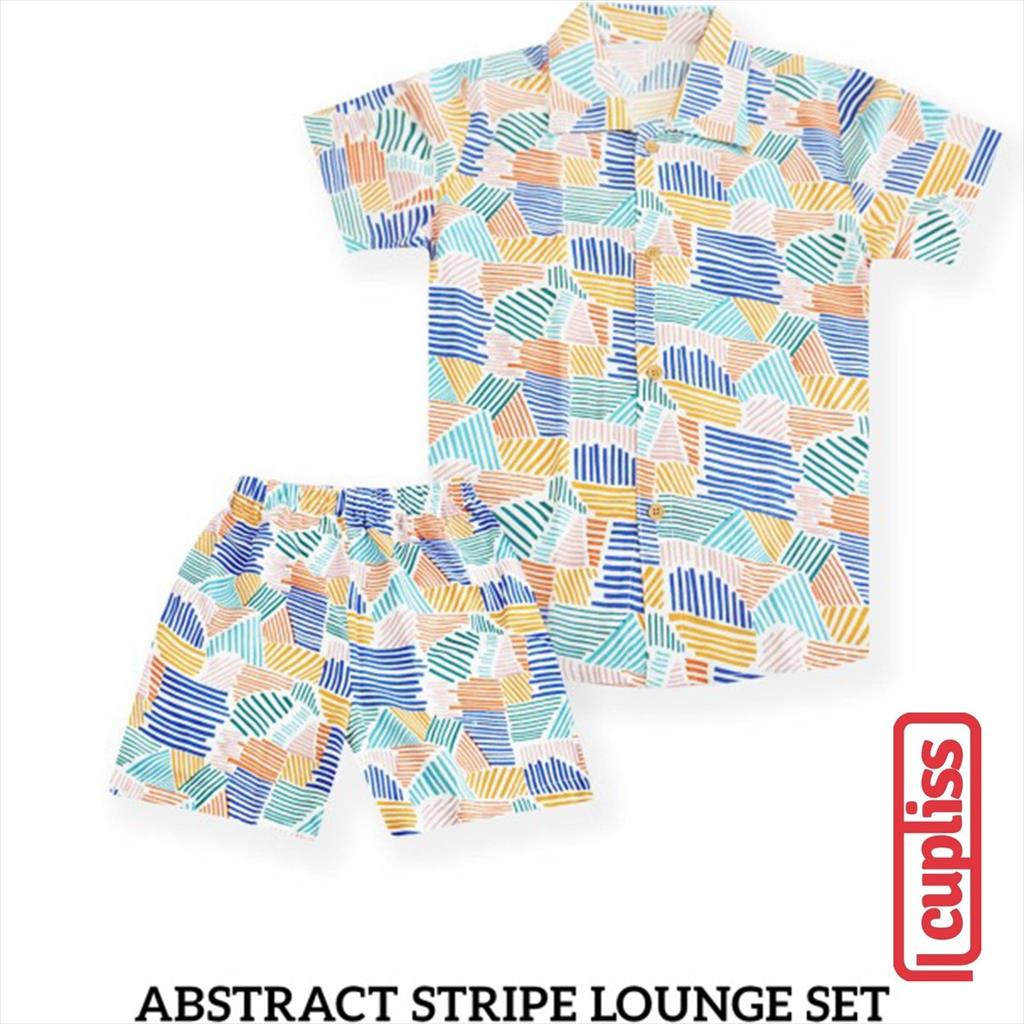Abstract Stripe Palmerhaus Mom's Lounge Wear Set Setelan Ibu