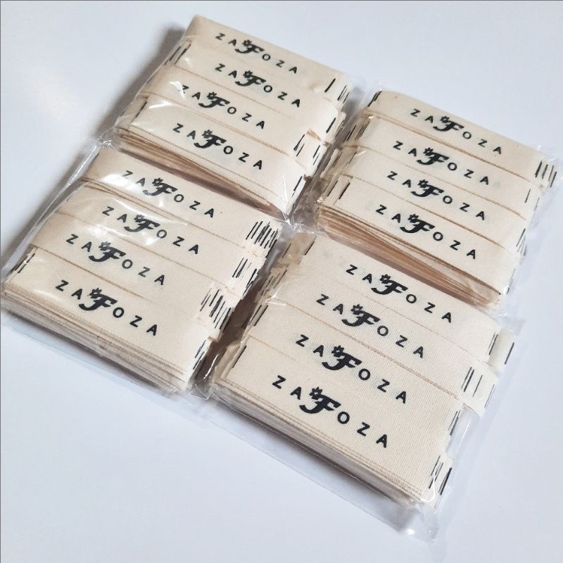 {200pcs} LABEL HIJAB / LABEL BAJU / LABEL NAMA /  LABEL CUSTOM / LABEL KATUN / FREE DESAIN / FREE PO