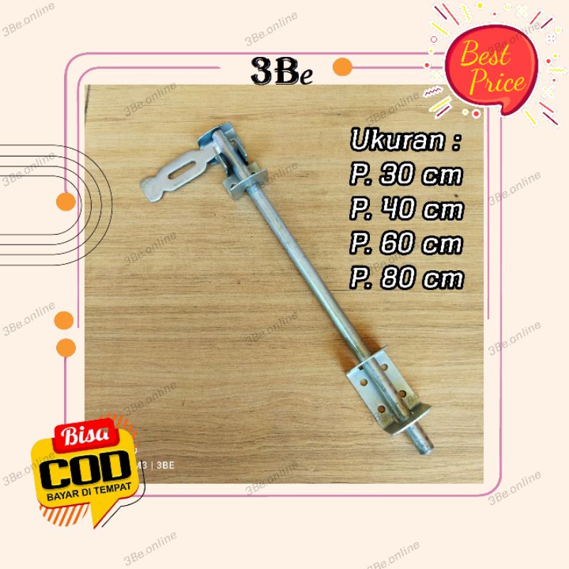 slot grendel kunci P.80 kuncian pintu pagar besi gebyog garasi rumah panjang 80cm