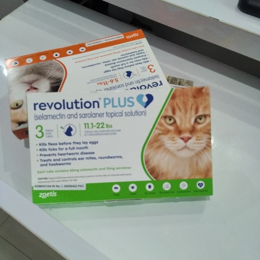 (1 tube) revolution plus cat 11.1-12 lbs - obat tetes kutu adult cat