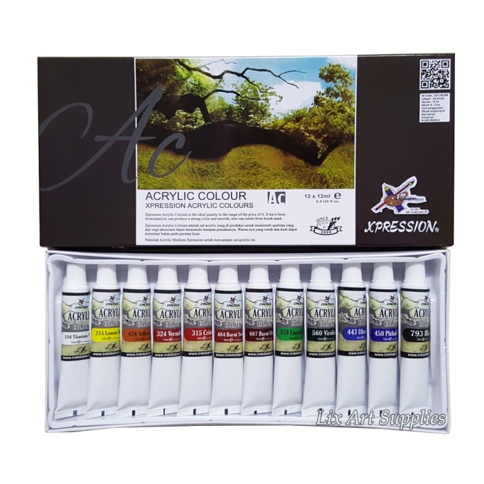 

Xpression Acrylic Color Set 12 - 812B / Cat Akrilik Set 12x12ml