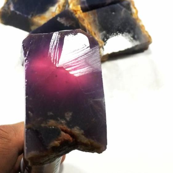 BATU LANGKA - NATURAL BAHAN BATU AKIK NATURAL KECUBUNG UNGU ASIHAN