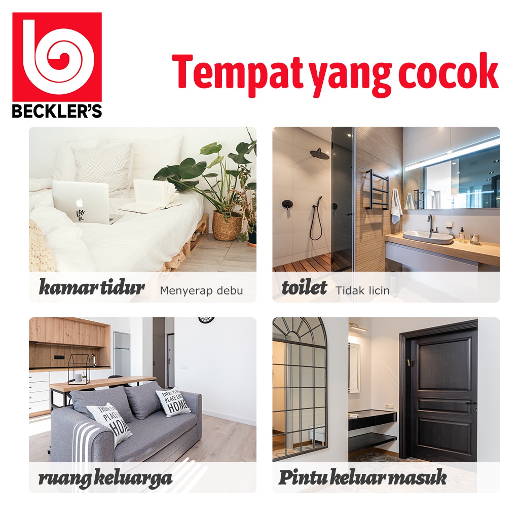 Beckler's Keset Kamar Mandi Flanel Anti Slip 9 Warna / Keset Kaki Flanel Menyerap Air Uk 40x60CM