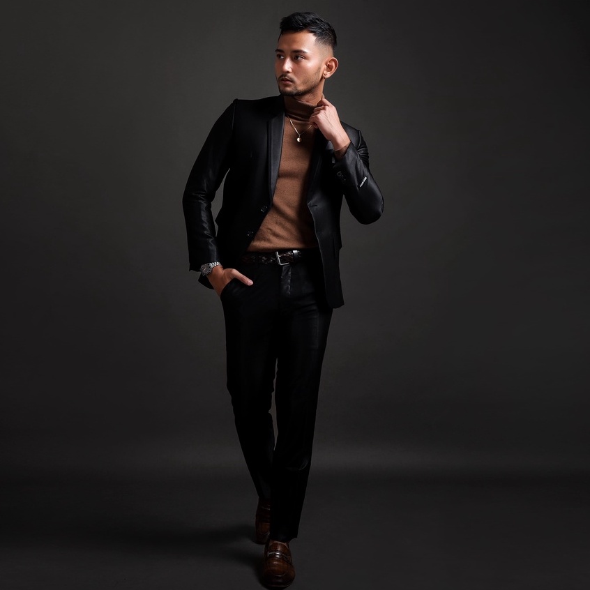 Setelan Jas Celana Pria - HOTMA SERIES - HITAM - Goldy Outfit