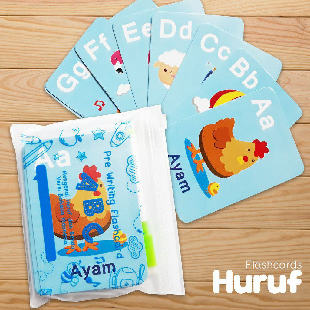 TERBARU paket Flash Cards (Hijaiyah, Alphabet, Angka)
