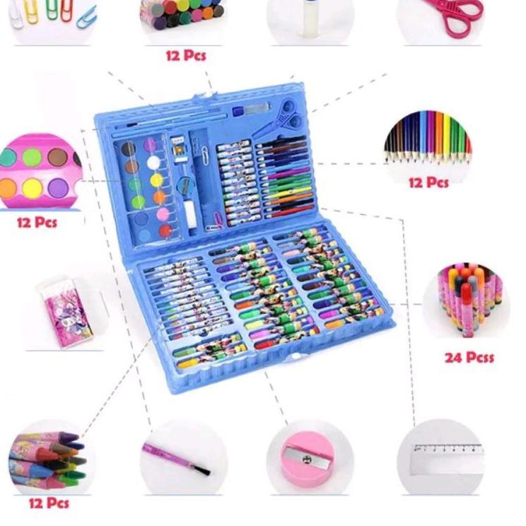 

Promo - stationery set pensil crayon cat air perlengkapan sekolah menggambar anak isi 86 pensil warna .,
