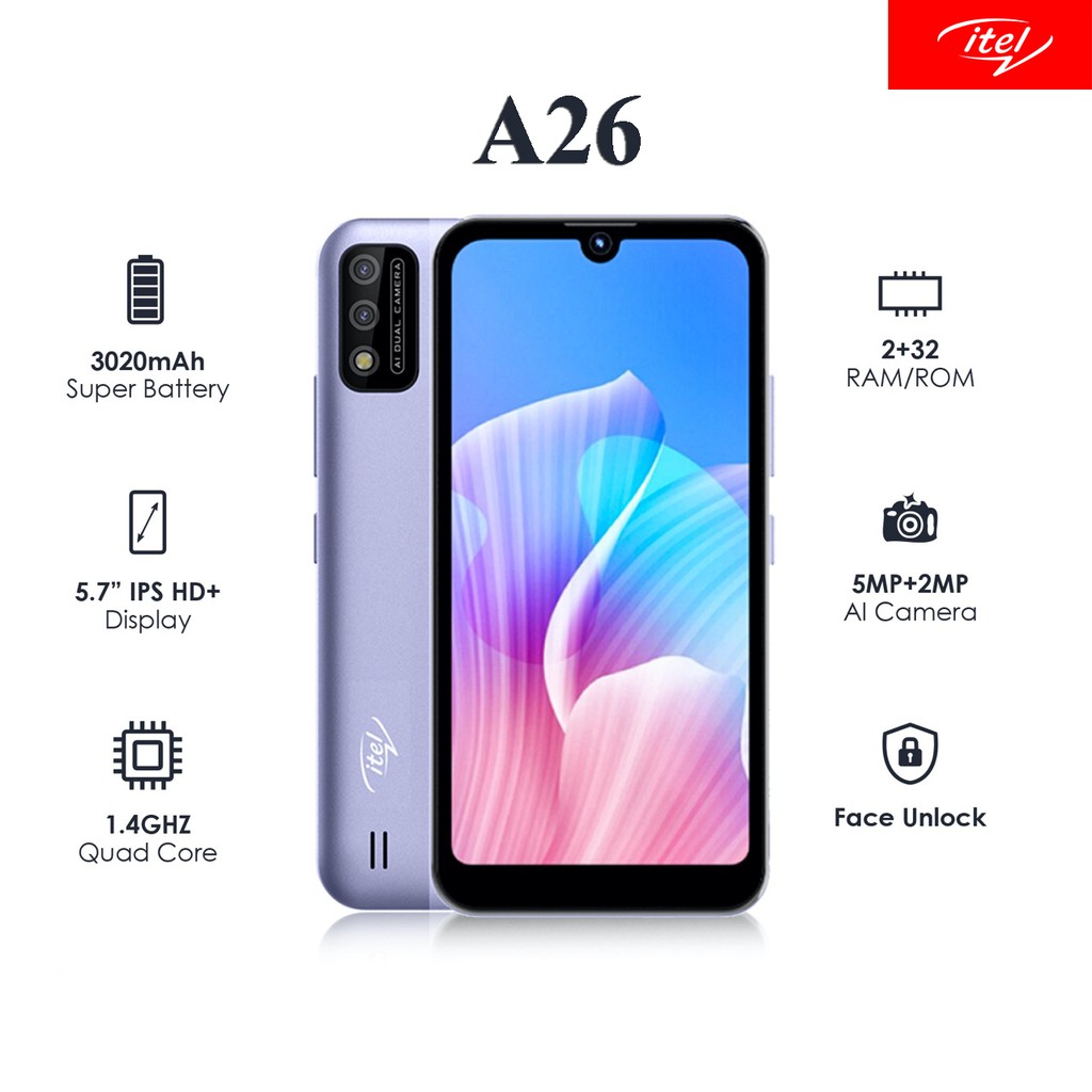 HP BARU INFINIX iTEL A26 RAM 2/32 GB GARANSI RESMI INFINIX INDONESIA-3