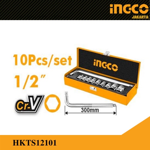 Kunci Shock 10Pcs 1/2&quot; Socket Set INGCO HKTS12101 / Kunci Sok / Sock