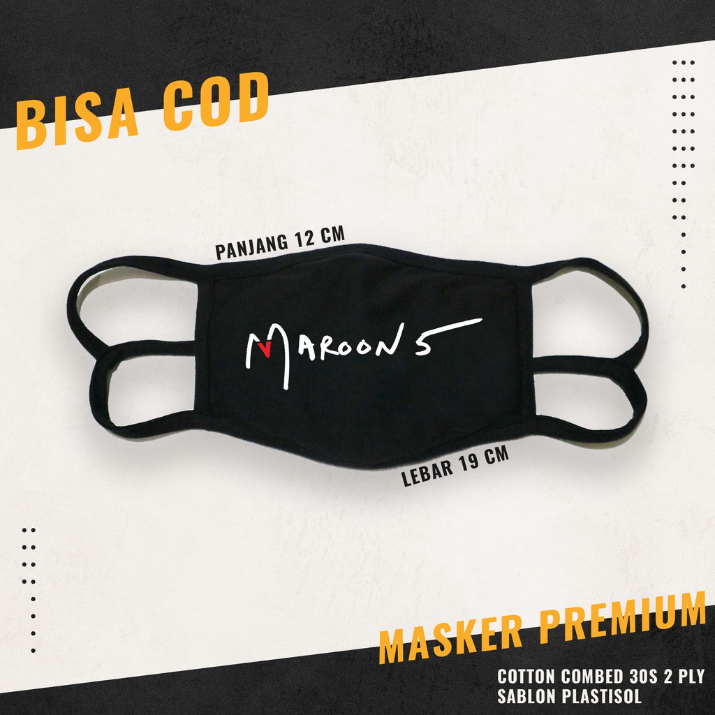 MASKER BAND MAROON FIVE, MASKER KAIN 2 LAPIS
