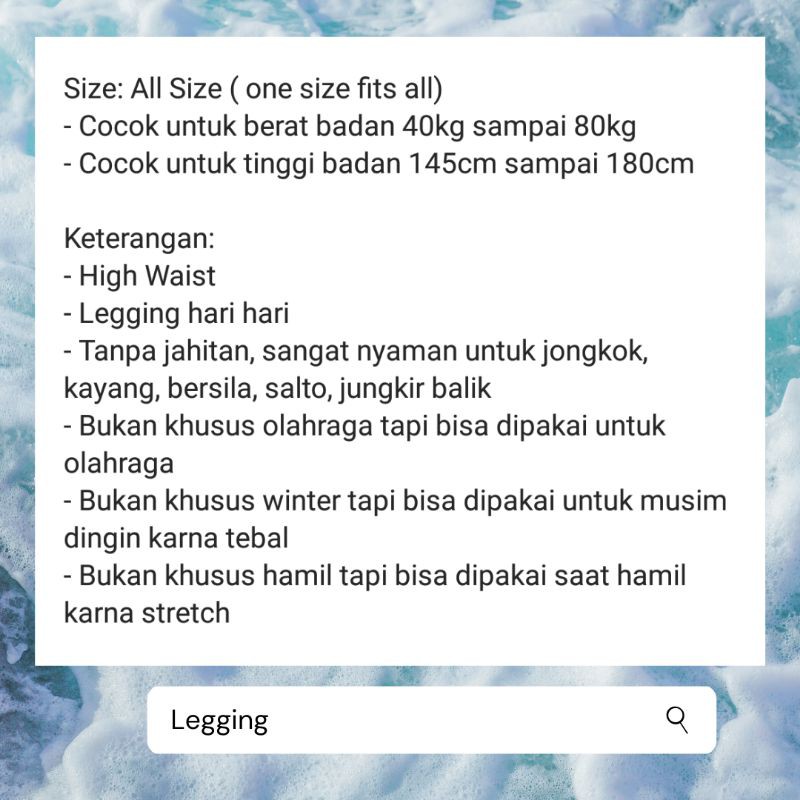 LEGING IMPORT - LOLY TOP - Premium leging -Leging tebal