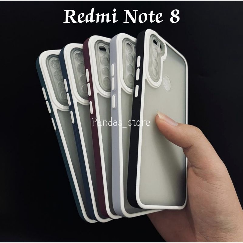 Pro Hybird Redmi Note 8 Softcase Halus dan Elegan / Pinggiran Garis Putih Keren (Pandas)